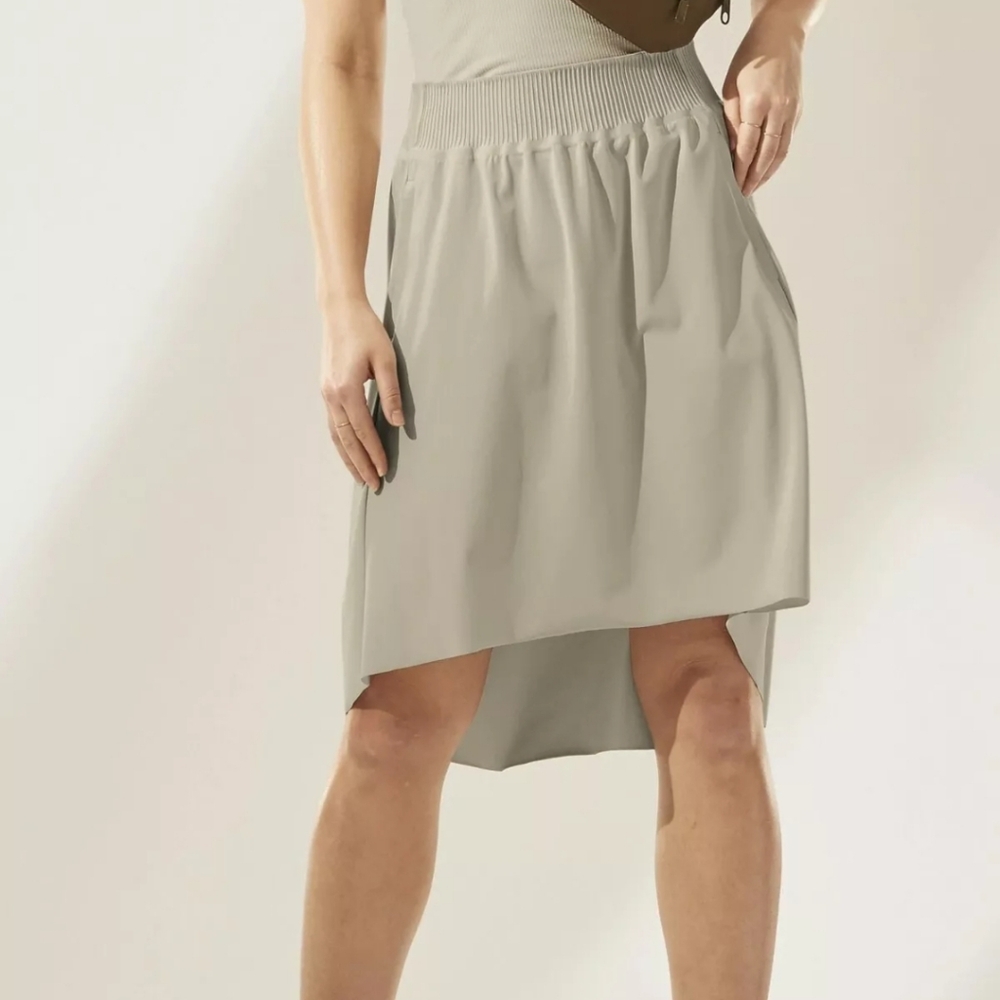 NWT Athleta Gray Cosmic Skirt Pockets Pull On Elastic  Waist Womens